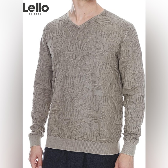 3XL Lello Men‘s Lightweight Cotton Stone Washed Floral Pattern v-Neck … - Picture 8 of 11